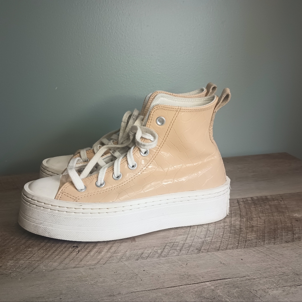 Converse All Star Womens Platform High Top Sneakers 6.5 Croc Chunky Punk Y2K - Picture 5 of 16